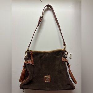 Dooney & Bourke Dark Brown Suede Shoulder Bag